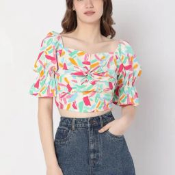 Vero Moda Multicolor Printed Crop Top-image-92