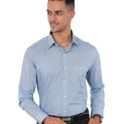Ostermann Blue Cotton Regular Fit Formal Shirt-picture-46