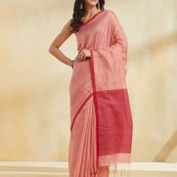 Fabindia Dusty Pink Regular Fit Printed Saree-picture-44
