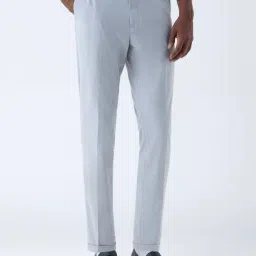 WES Formals by Westside Grey Relaxed-Fit Mid-Rise Trousers-picture-4