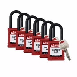 BRADY Padlock with 6 Keys Nylon Red, 793ED9 (Set of 6 Pcs)-picture-37