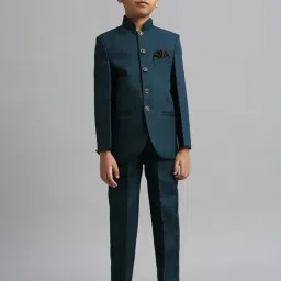 Kids Island Boys Blue Solid Suit Sets-image-68
