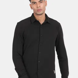 Blu MNKY Men Smart Slim Fit Solid Spread Collar Casual Shirt-image-47