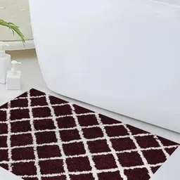 Aura Purple and white Set Of 2 Self Design Cotton Anti-Skid Doormats-16