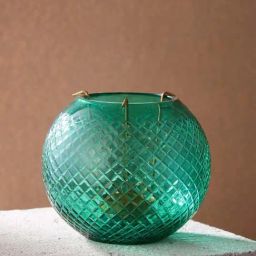 Fabindia Home Green Glass Blown Farsis T-Lite Holder-picture-14