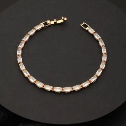 Priyaasi Studded Brick American Diamond Gold-Plated Bracelet-image-59