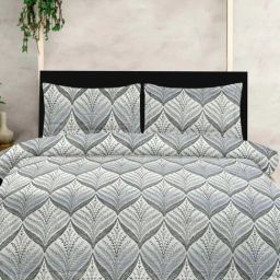 Ariana Garda Grey Cotton 210 TC King Bedsheet with 2 Pillow Covers-image-13