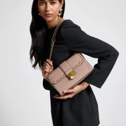 Miraggio Alice Pink Studded Small Shoulder Bag-image-70