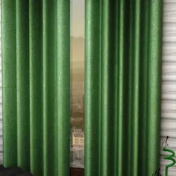 213 cm (7 ft) Polyester Semi Transparent Door Curtain (Pack Of 2) (Plain, Dark Green)-image-91