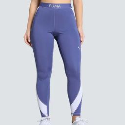 Puma Blue Slim Fit Color-Block Sports Tights-picture-11