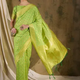 Desi Fusion Ethnic Motifs Woven Design Zari Saree-picture-48