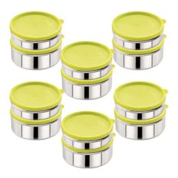 Magnus Green Stainless Steel Easy Lock Container - Set of 12-9
