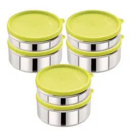 Magnus Green Stainless Steel Easy Lock Container - Set of 6-0