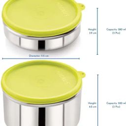 Magnus Green Stainless Steel Easy Lock Container - Set of 6-39