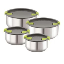 Magnus Grey Stainless Steel Steam Lock Airtight & Leakproof Food Storage Containers - Set of 3-22