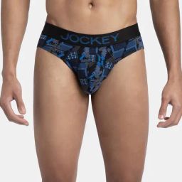 Jockey Black & Blue Cotton Regular Fit Printed Briefs-image-88