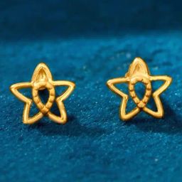 P.N.Gadgil Jewellers Astral Twinkle Yellow Gold Kids Earring For Kids-image-15