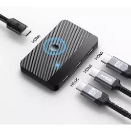 MakWorld 3 in 1 HDMI Switch Switcher Selector Support 4K 4096x2160p and 1920x1080p Resolution, Grey & Black image 2
