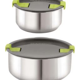 Magnus Grey Stainless Steel Steam Lock Airtight & Leakproof Food Storage Containers - Set of 2-25