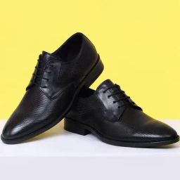 Zoom Shoes Men's Black Derby Shoes-image-81
