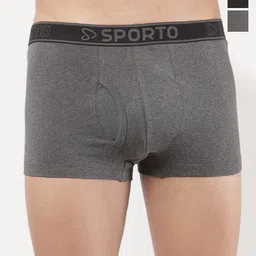 Sporto by Macho Pack Of 3 Combed Cotton Mid Rise Trunks-picture-26
