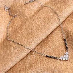 Abdesigns Silver-Plated Black Beaded American Diamond Mangalsutra-image-64