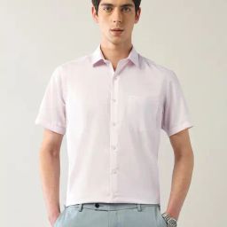 Arrow Pink Cotton Regular Fit Solid Formal Shirt-image-44