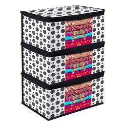 Kuber Industries Black Set of 3 Regular Multi-Utility Organisers-13