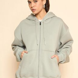 COLOR CAPITAL Women Solid Hooded Oversized Cotton Sweatshirt-picture-55