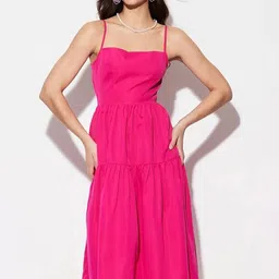 Stylecast X Kotty Women Square Neck Tiered Bow Details A-Line Midi Dress-picture-56