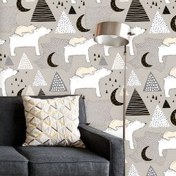 ArtzFolio Printed UV-Resistant Anti-Bacterial Polar Bear Mom Baby Peel & Stick Wallpaper-image-71