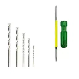 Hillgrove 5 Pcs HSS Drill Bit Set & 2-in-1 Screwdriver Combo, HGCM459M1-24