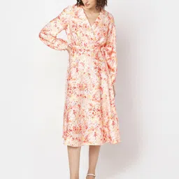 Vero Moda Women Floral Printed Wrap Midi Dress-image-29