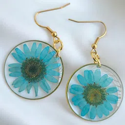Elnorah Stainless Steel Gold-Plated Circular Shaped Drop Earrings-image-77