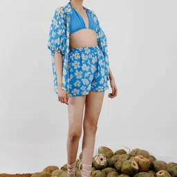 Anasi Clothing Printed Top & Shorts With Shrug Co-Ords-picture-9