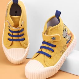 Cute Walk by Babyhug Causal Shoes with Velcro Closure  &  Dino Print - Yellow-image-36