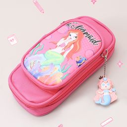 Pencil Pouch with Mermaid Print - Pink-22