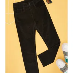 Pantaloons Junior Cotton Spandex Solid Trousers - Olive Green-picture-46