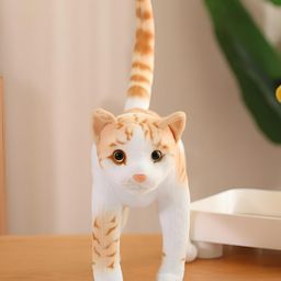 Tickles Standing Cat Soft Stuffed Plush Animal Toy for Kids Boys & Girls Birthday Gifts (Color: Orange Size: Length 30 cm)-13