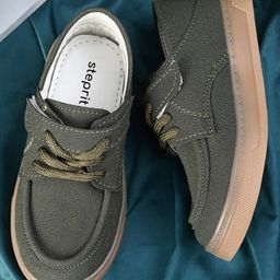 Steprite Colour Blocked Velcro Closure Sneakers - Olive Green-image-43