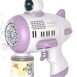 Happy Hues Automatic Bubble Machine for Kids, Bubble Gun with Light, Soap Blower for Kids, Indoor & Outdoor Toys Occasions Space -Purple.-picture-38