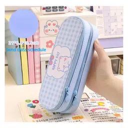 Azhari Double Layer Happy Day Pencil Pouch EVA Zipper Case for Kids Pack of 1 Color May Vary-picture-18
