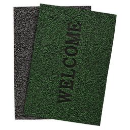 Aura 2-Pcs Grey & Green Textured Anti-Skid Doormats-31