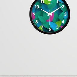 Orex Navy Blue & Green Printed Traditional Wall Clock-image-41