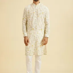 Manyavar Floral Printed Mandarin Collar Straight Kurta-image-70
