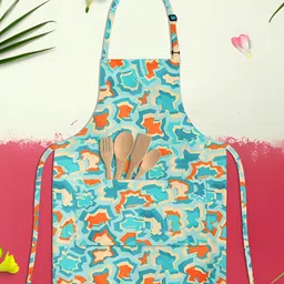 ArtzFolio Blue & Beige Printed Cotton Aprons-image-95