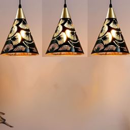 GAUVIK Black & Gold-Toned Printed Ceiling Lamp image 2