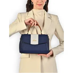Lavie Womens Navy Blue Nicky Colorblock Flap Sling Bag (L)-picture-13