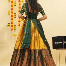 Fabcartz Semi-Stitched Lehenga & Unstitched Blouse With Dupatta image 4