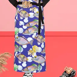 ArtzFolio Blue & White Printed Cotton Aprons-picture-53